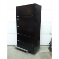 Black 5 Drawer Flip Front Top Lateral File Cabinet, Locking